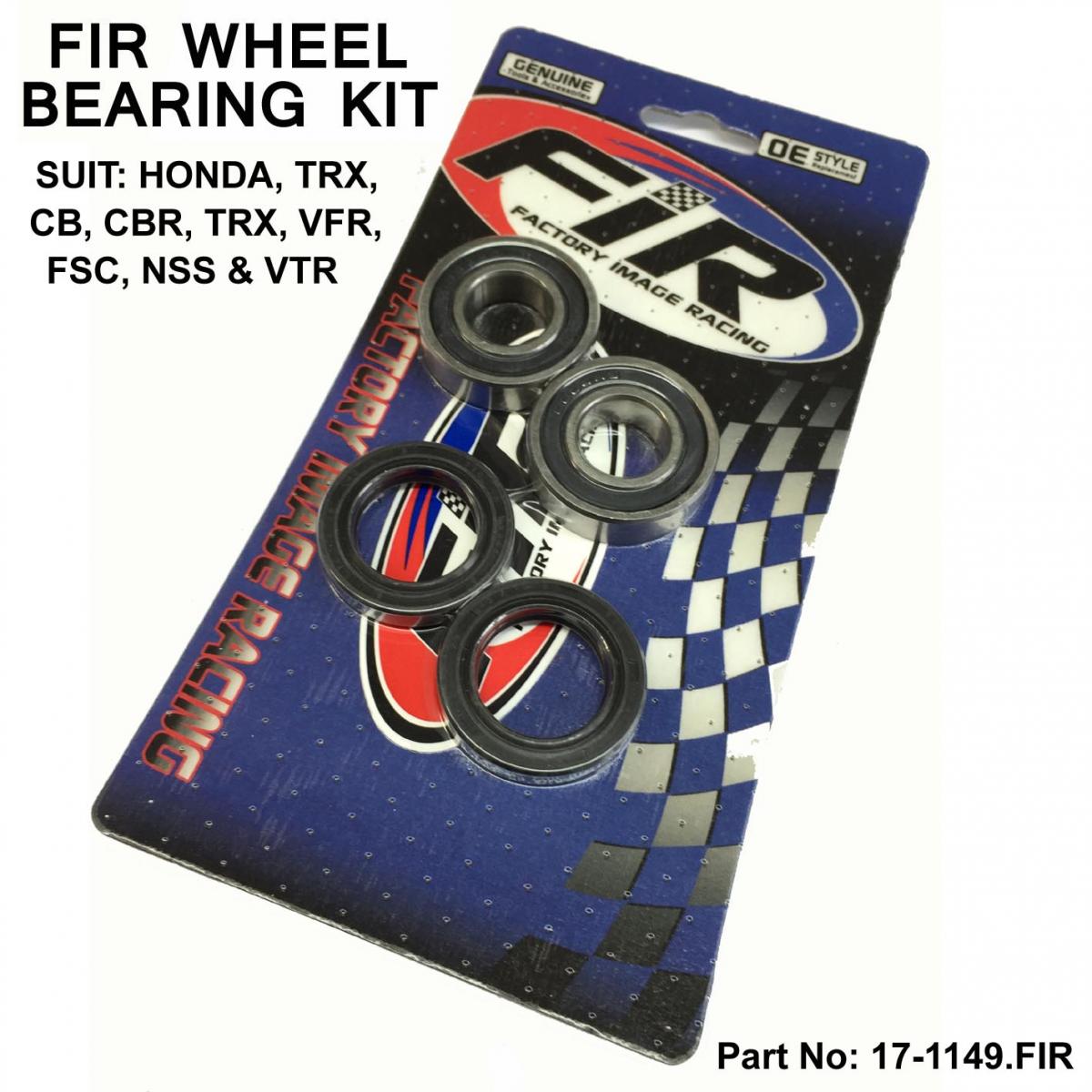 FIR Wheel Bearing & Seal Kit Trx, Honda Road