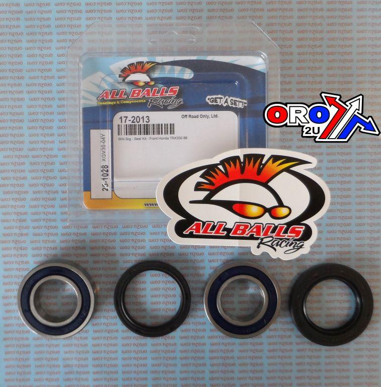 All Balls Racing Wheel Bearing Kit Front 1986 Hon TRX350, Allballs 25-1028 ATV