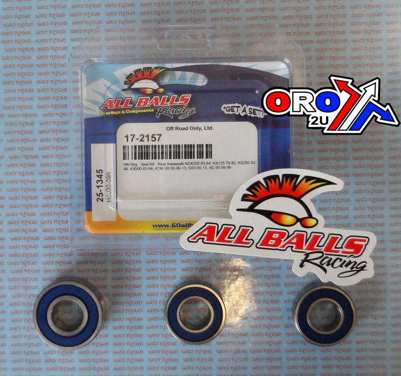 All Balls Racing Wheel Bearing Kit Rear 78-84 Kaw 00-22 Gas/husky/KTM, Allballs 25-1345 Dirt