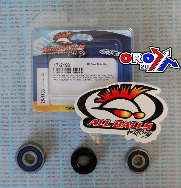 All Balls Racing Wheel Bearing Kit Front 74-21 Kaw/suz 50-125, Allballs 25-1166 Dirt/road