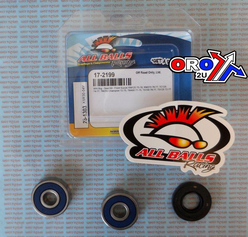 All Balls Racing Wheel Bearing Kit Front 71-77 Suz RM/TC/tm/ts 125-400, Allballs 25-1303 Dirt/road