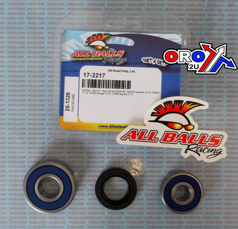 All Balls Racing Wheel Bearing Kit Rear 71-80 Suz Ds/tm/ts 250/400, Allballs 25-1326 Dirt