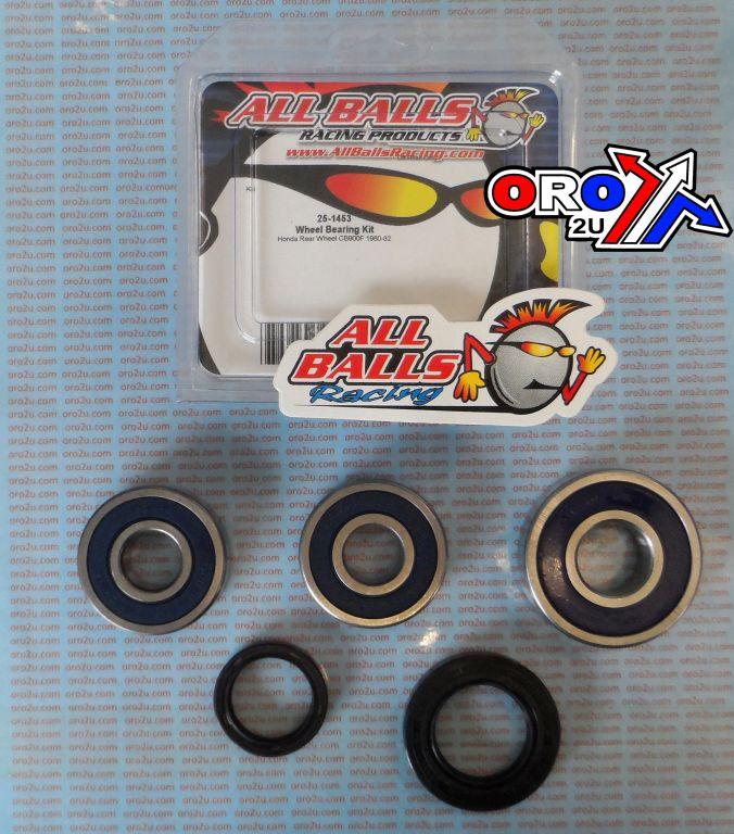 All Balls Racing Wheel Bearing Kit Rear 80-82 Hon CB900F, Allballs 25-1453 Road