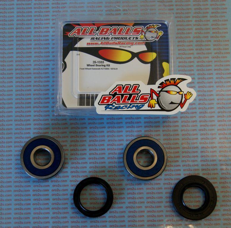 All Balls Racing Wheel Bearing Kit Front 78-81 Kaw Kz1000c, Allballs 25-1333 Road
