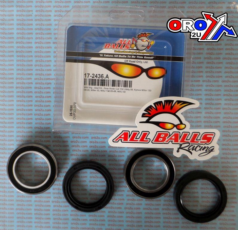 All Balls Racing Wheel Bearing Kit Rear 04-19 Arc-cat Utility150/kym Mxer/mxu, Allballs 25-1595 ATV