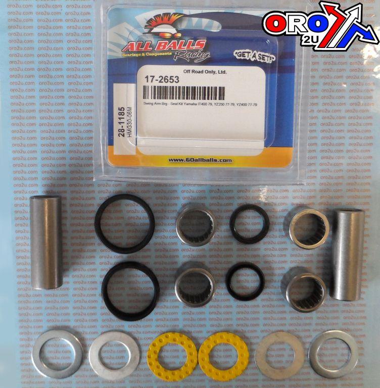 All Balls Racing Swingarm Bearing Kit Allballs, Allballs 28-1185 Yamaha IT400 1979/YZ250/400 77-79