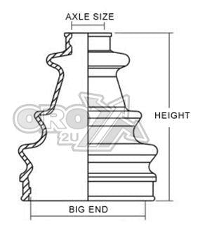 Bronco Cv Boot Kit 18x60x102 Hon, Kaw, Bronco at-08593 Yam, Suz, AB703 Front Ib Bronco We130059