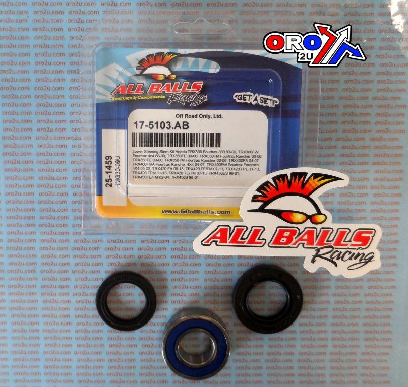 All Balls Racing Lower Steering Bearing Kit, Allballs 25-1459 TRX300-450