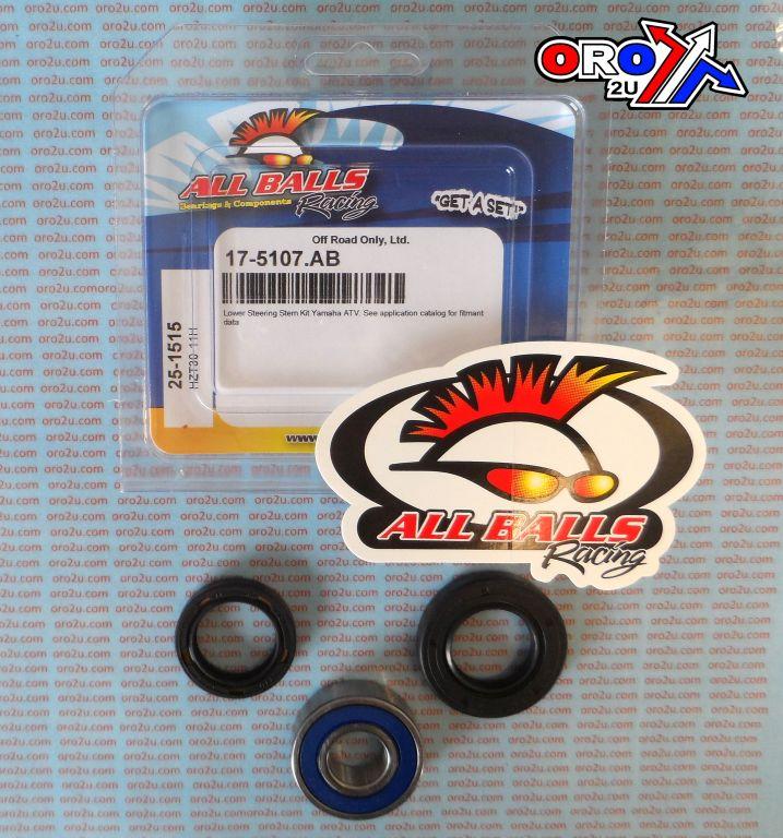 All Balls Racing Lower Steering Bearing Kit, Allballs 25-1515 Yamaha