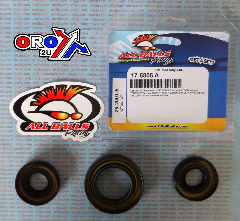 All Balls Racing Differential Seal Kit Yfm, Trx, Allballs 25-2001-5