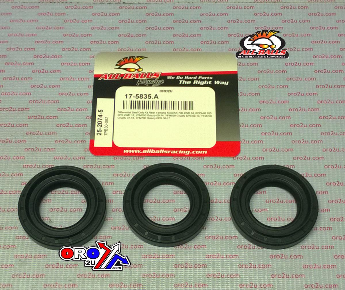 All Balls Racing Differential Seal Kit YFM550, Allballs 25-2074-5 YFM700