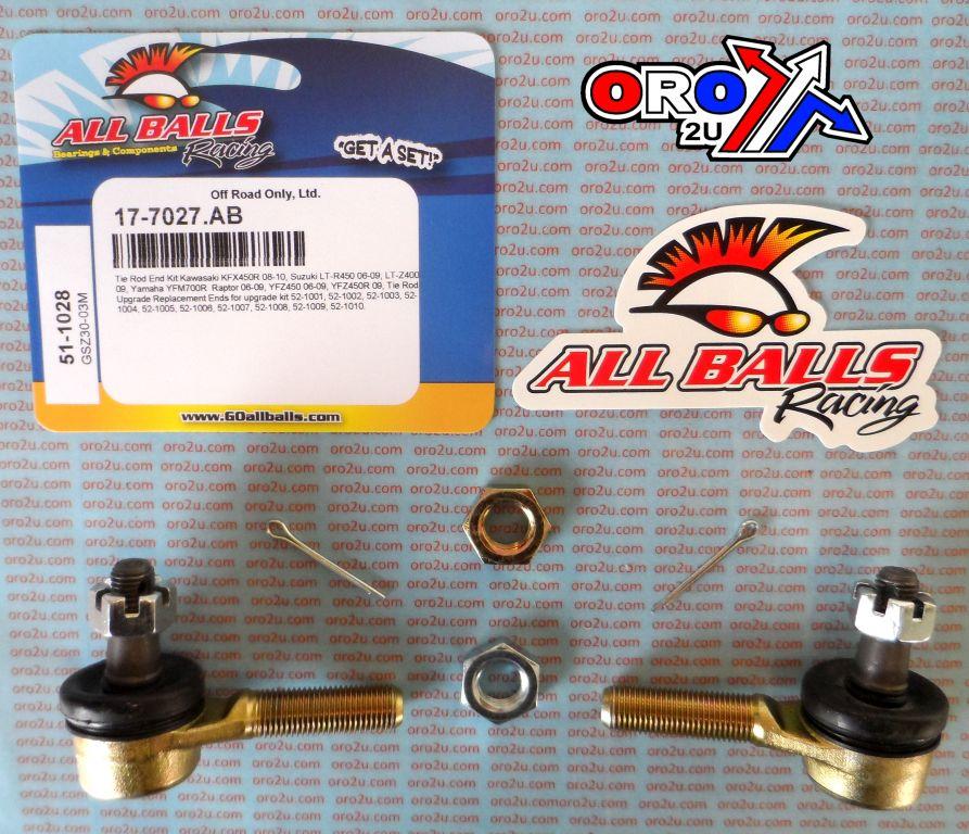 All Balls Racing Tie Rod End Kit Kaw Suz Yam, Allballs 51-1028