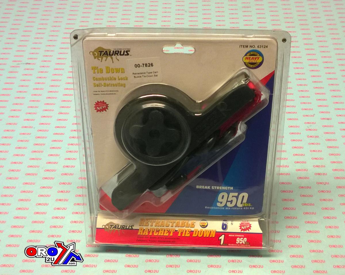 Dirt Racing Self-retracting Tie Down. Red