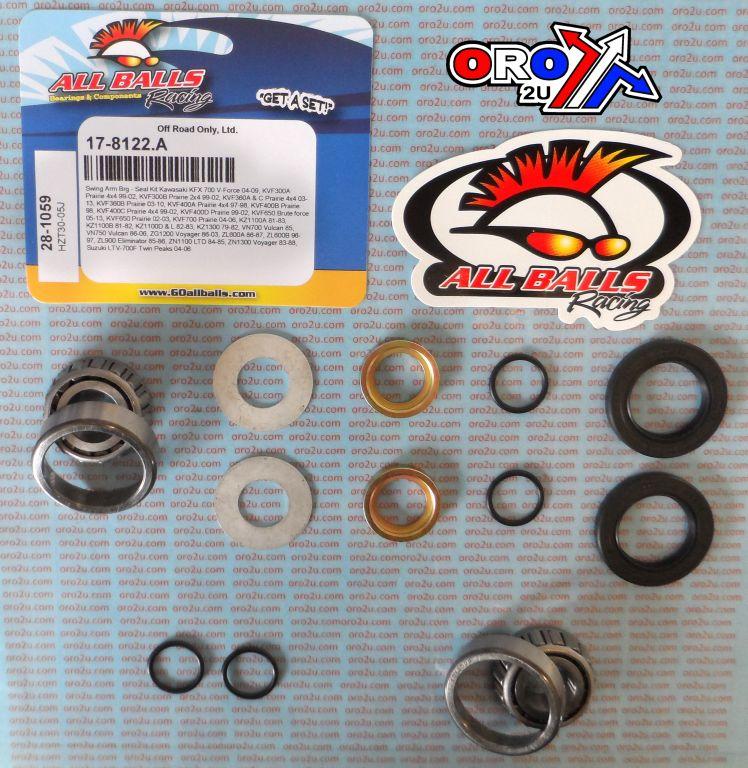 All Balls Racing Swingarm Bearing Kit Allballs, Allballs 28-1059 Kawasaki Kfx/kvf/kz/suz Ltv-700