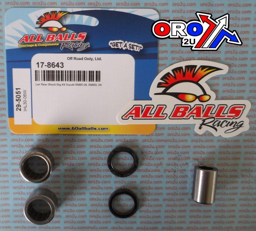 All Balls Racing Lower Shock Bearing Kit, Allballs 29-5051 Suzuki RM80