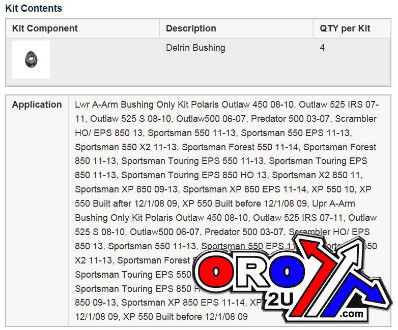 All Balls Racing A-arm Kit Polaris Upper/lower, Allballs 50-1051