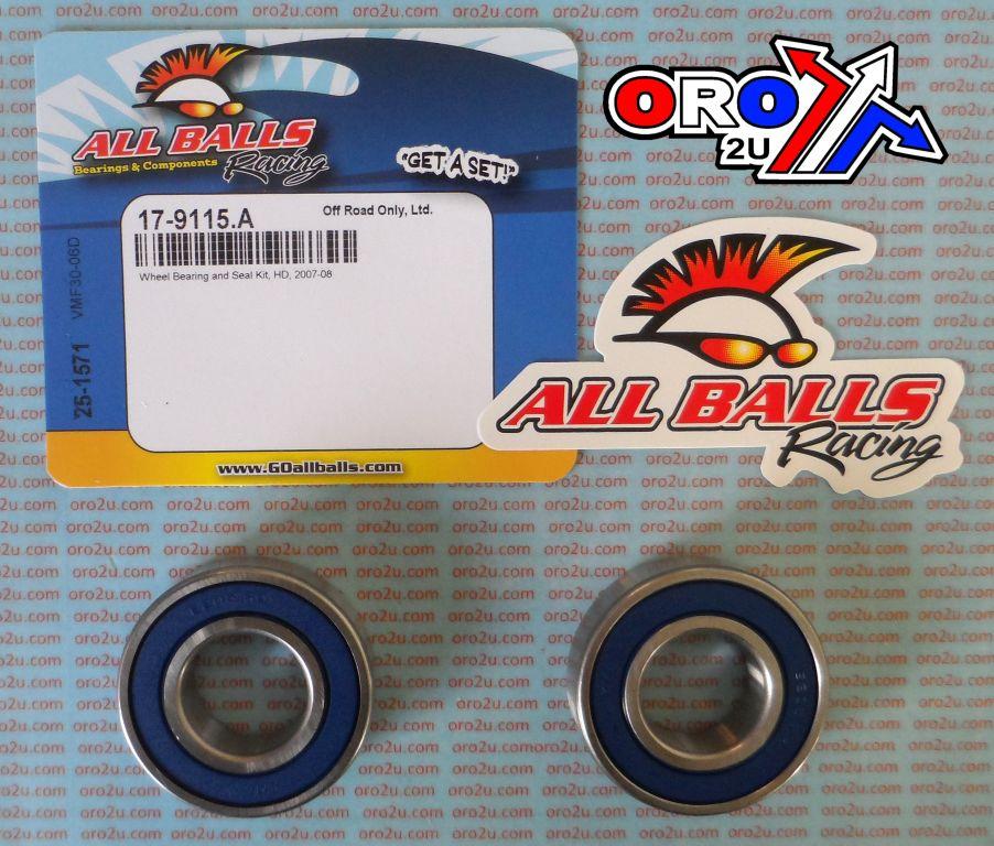 All Balls Racing Wheel Bearing Kit Front & Rear Harley/guzzi/kaw/yam, Allballs 25-1571 Road