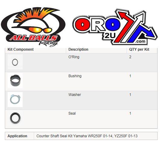 All Balls Racing Counter Shaft Seal Kit YZF250, Allballs 25-4020 WRF250