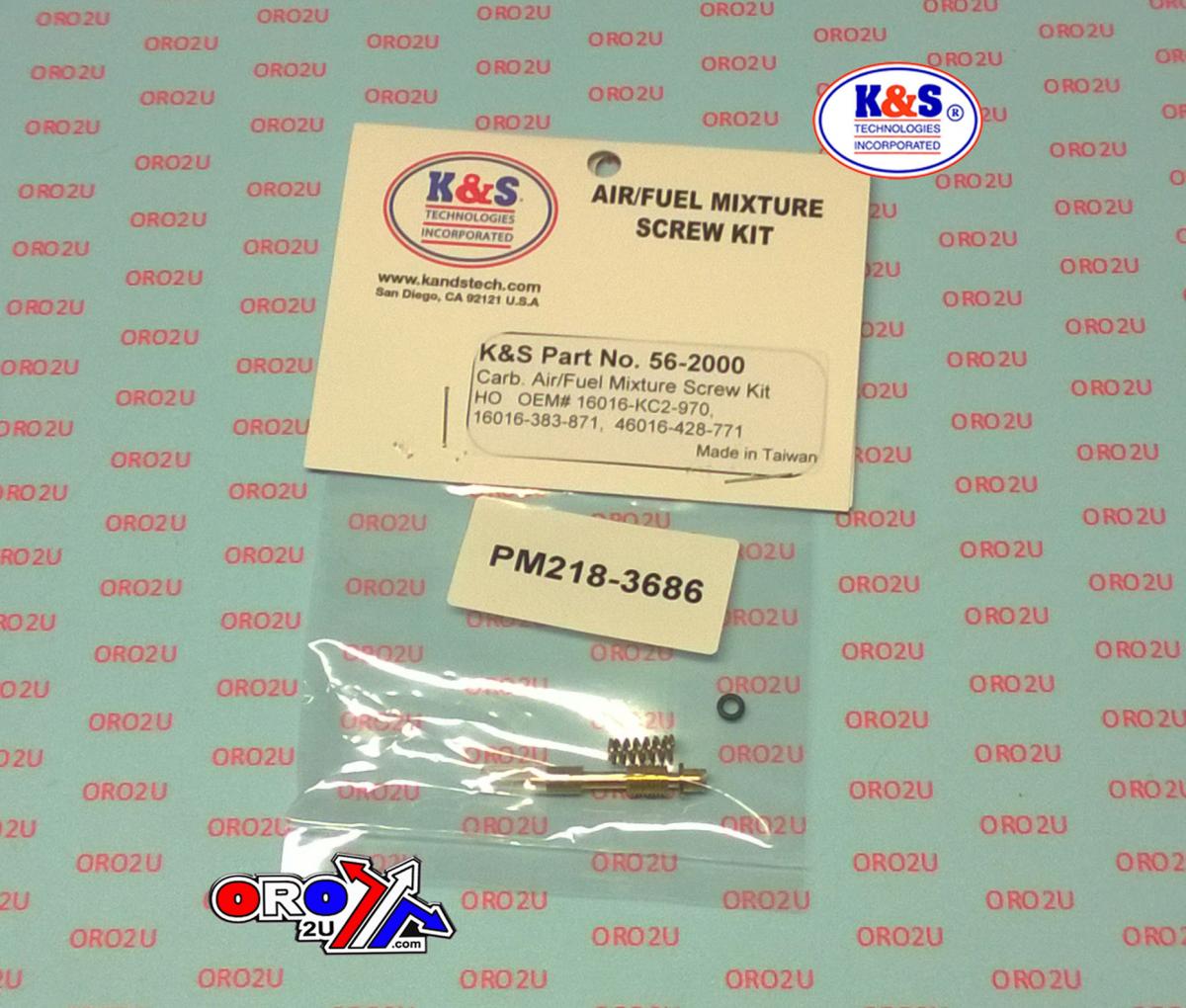 K&S Technologies Air Fuel Screw Kit Honda Cb Xr, 16016-kc2-970, Honda Road 16016-kcy-771, Ks 56-2000