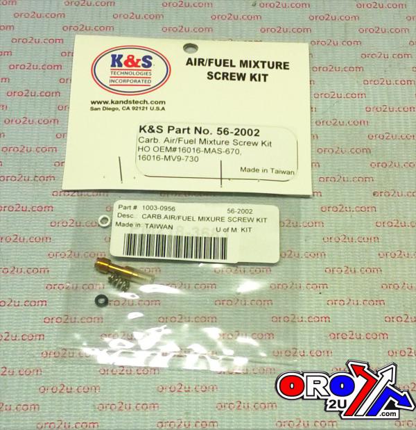 K&S Technologies Air Fuel Screw Kit Honda Cbr, 16016-mas-670, Honda Road, Ks 56-2002