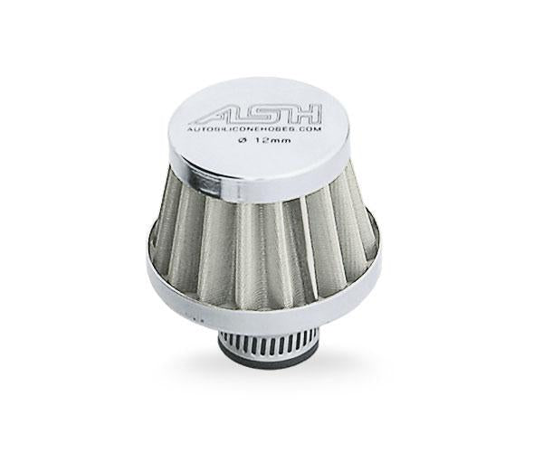 Auto Silicone Hose Mini Breather Filter 15mm, Crankcase Filter Silver