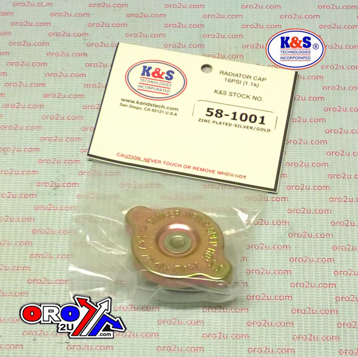 K&S Technologies Radiator Cap 1:1 (16 Psi) Gold K&s 58-1001