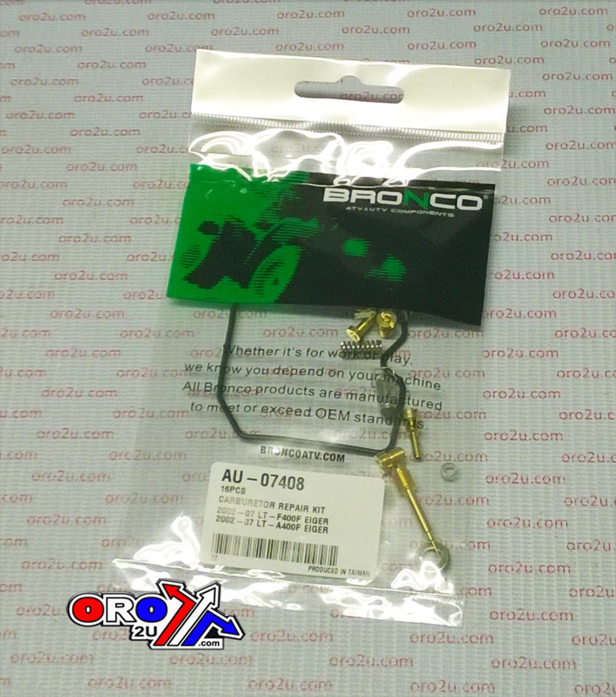 Bronco Carburetor Repair Kit LTF400F, Bronco Au-07408 Suzuki ATV, at-07408, Lt-f400f 2002-2007, Lt-a400f Eiger 2002-2007