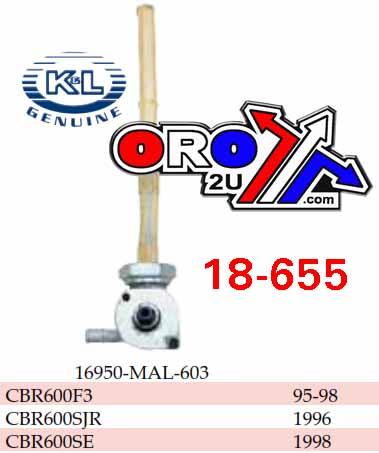 K&L Supply Fuel Petcock Tap 16950-mal-603, K&l 18-4133 Made in Japan