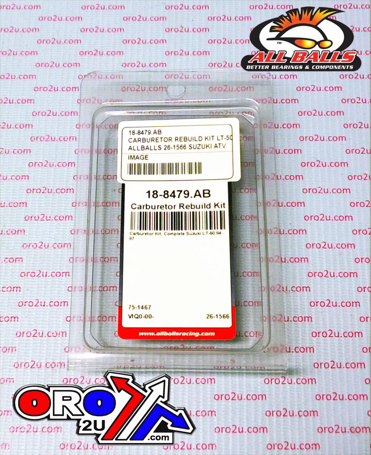 All Balls Racing Carburetor Rebuild Kit 84-87 Suz Lt-50, Allballs 26-1566 ATV