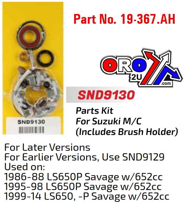Arrowhead Electrical Starter Motor Repair Kit, Suzuki LS650 86-14 Snd9130, Arrowhead Snd9130
