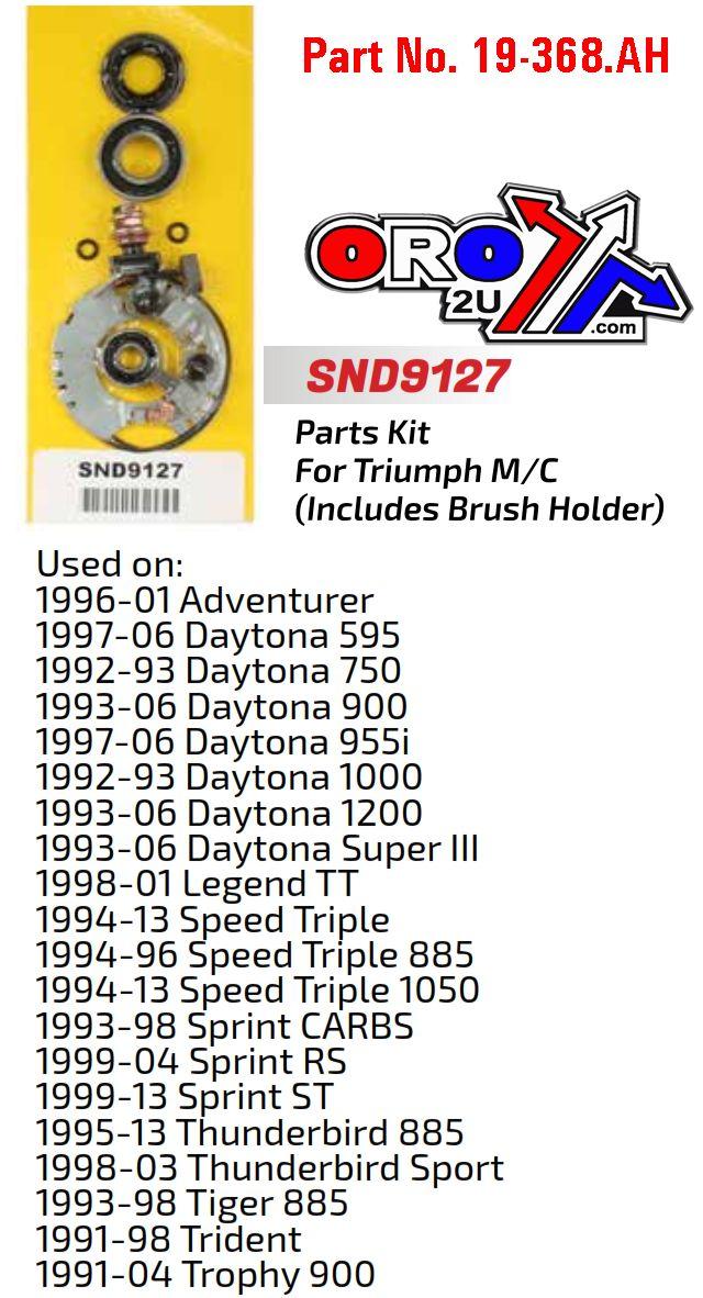 Arrowhead Electrical Starter Motor Repair Kit, Triumph 91-13 Snd9127, Arrowhead Snd9127