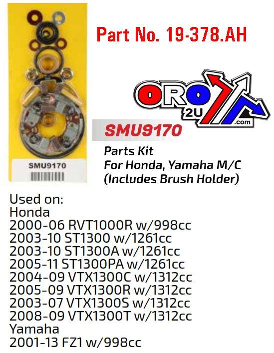 Arrowhead Electrical Starter Motor Repair Kit, Honda Vtx1300 Rvt Smu9170, Yamaha 2001-2013 Fz1 W/998cc