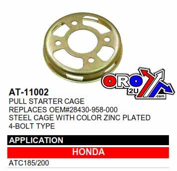 Dirt Racing Pull Starter Cage Atc 185 200, 28430-958-000 Honda at-11002