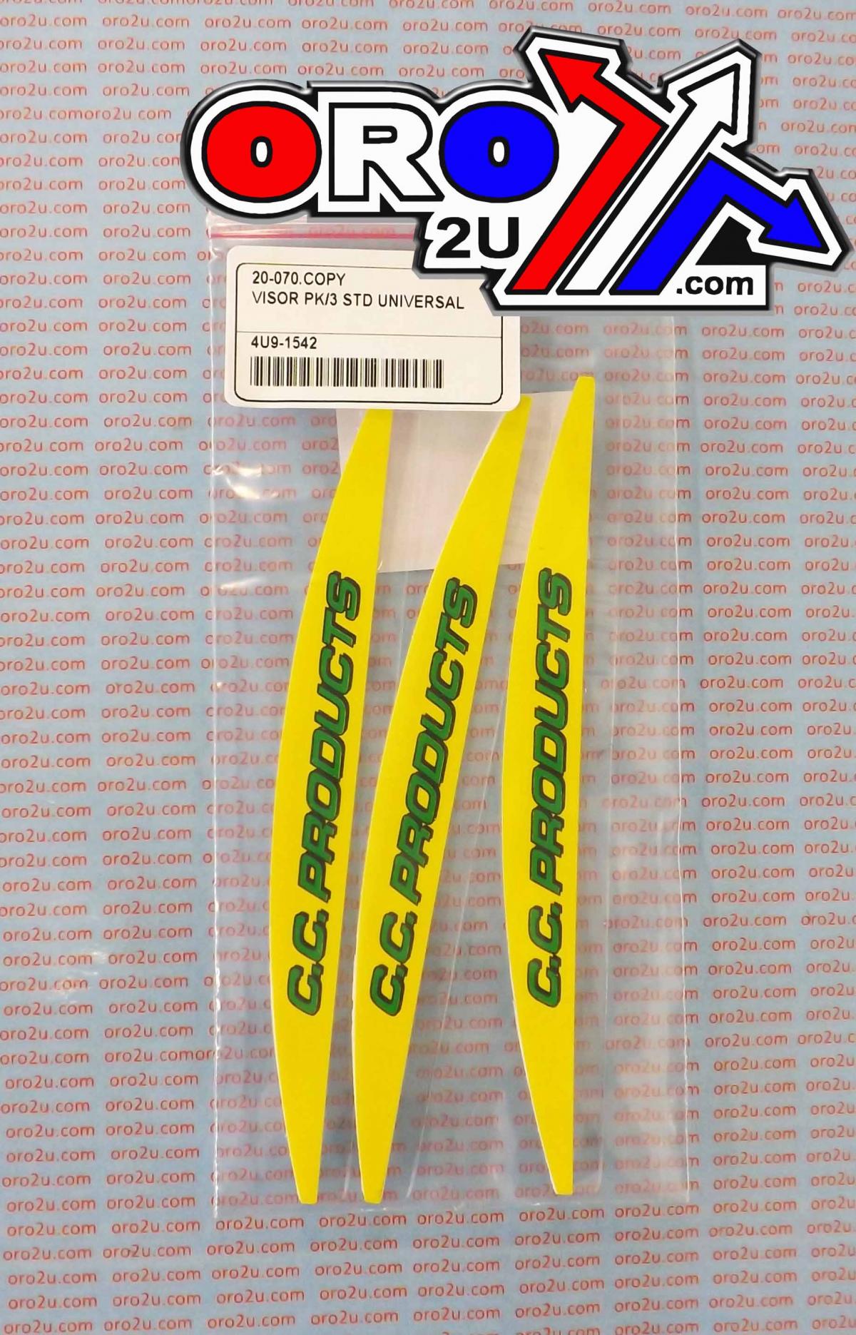 CC Products Visor Pk/3 Std Universal