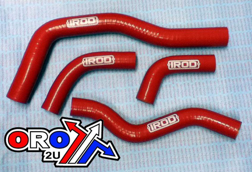 IROD Radiators Hose Kit/4 05-12 CRF450X Honda, Silicone Radiator Red, Irod 010011