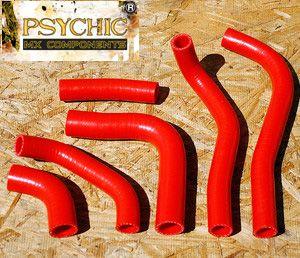 Psychic Hose Kit/6 02-04 CRF450R Red, Silicone Radiator Honda, Psychic MX-10025rd