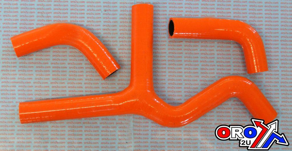Bullet Hose Kit/3 400-560 KTM 4stroke, Silicone Radiator Orange