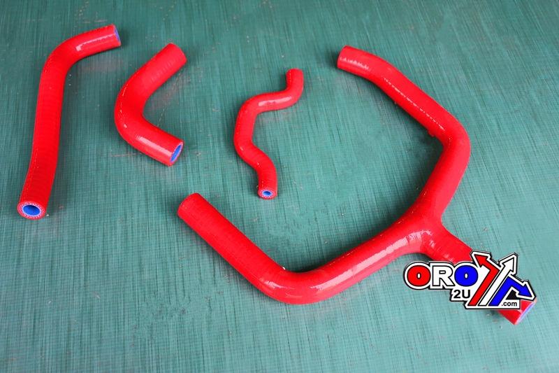 Bullet Hose 09-14 KXF250 Red Y Kit/4, Silicone Radiator Cooling