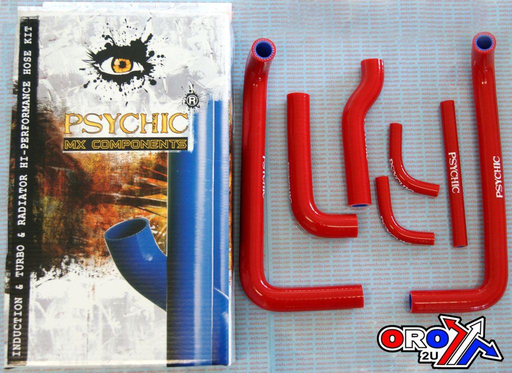 Psychic Hose Kit/7 Gas Gas 2 Stoke Red, Psychic MX-10044rd Silicone, Radiator Hose 125/200/250/300