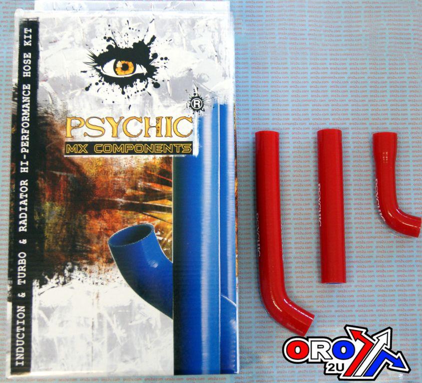 Psychic Hose Kit/3 Gas Gas Trial Red, Psychic MX-10045rd Silicone, Radiator Hose Txt Pro