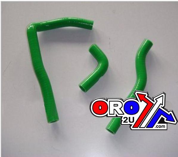 Bullet Hose Kit/2 KX65, RM65 Green, Silicone Radiator