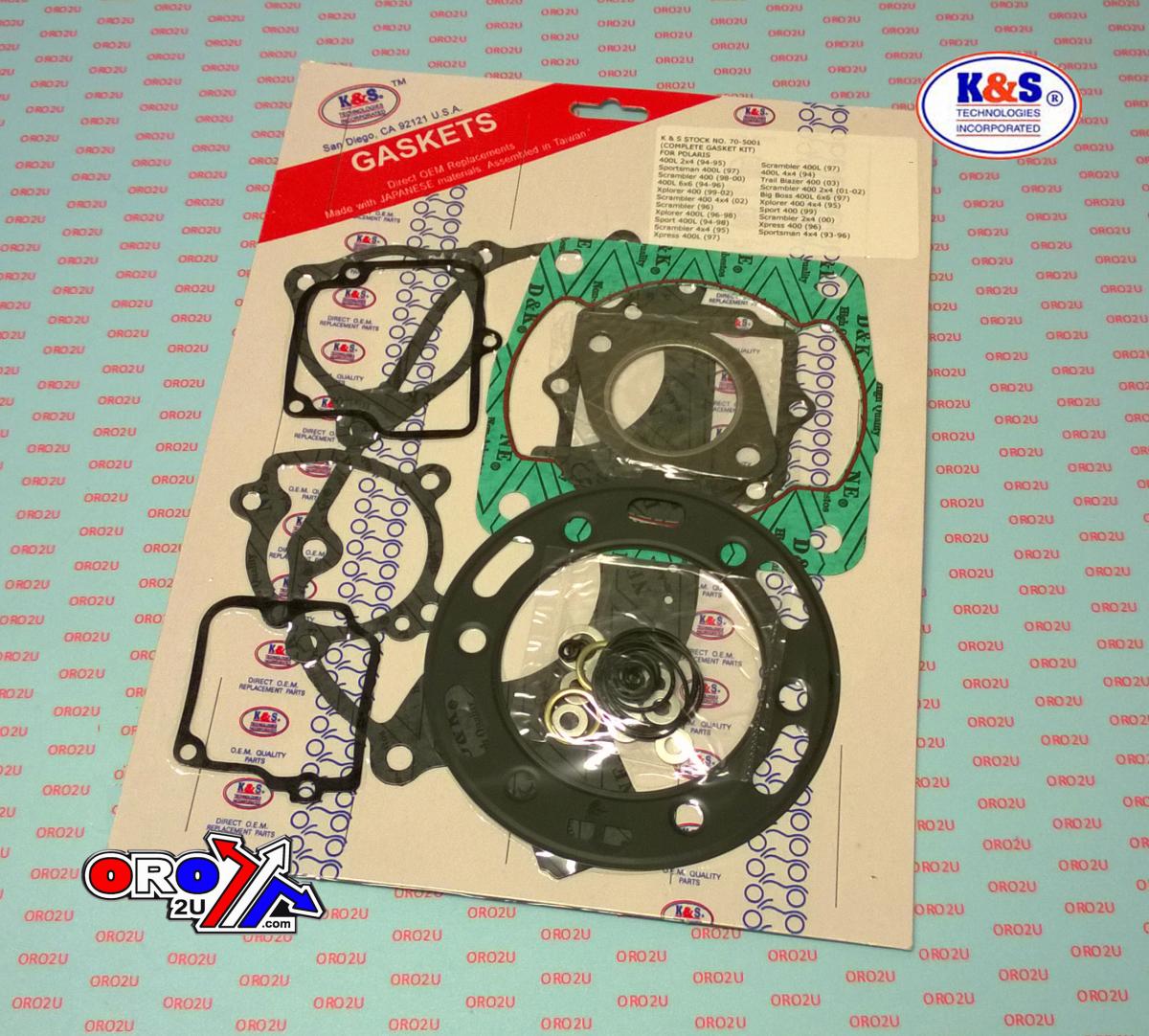 K&S Technologies Gasket Full Set 350 400polaris, K&s 70-5001 Complete Kit