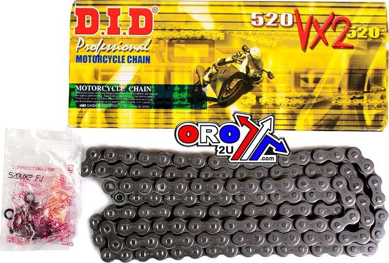 D.I.D Chain Did Chain 520vx2 X-ring 74l, Did520vx074, Black Chain Links, Did520vx2074