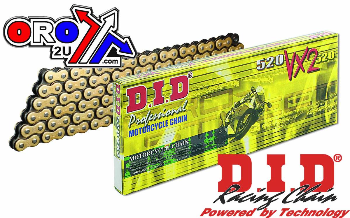 Dirt Racing Did 520vx2 Gb 92l X-ring (fj), Chain Gold & Black Links, Did520vx2gb092 30-827