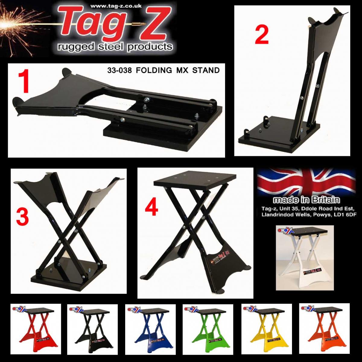 TAG-Z PRO FOLDING X-STAND GREEN, SPACE SAVER MX STAND