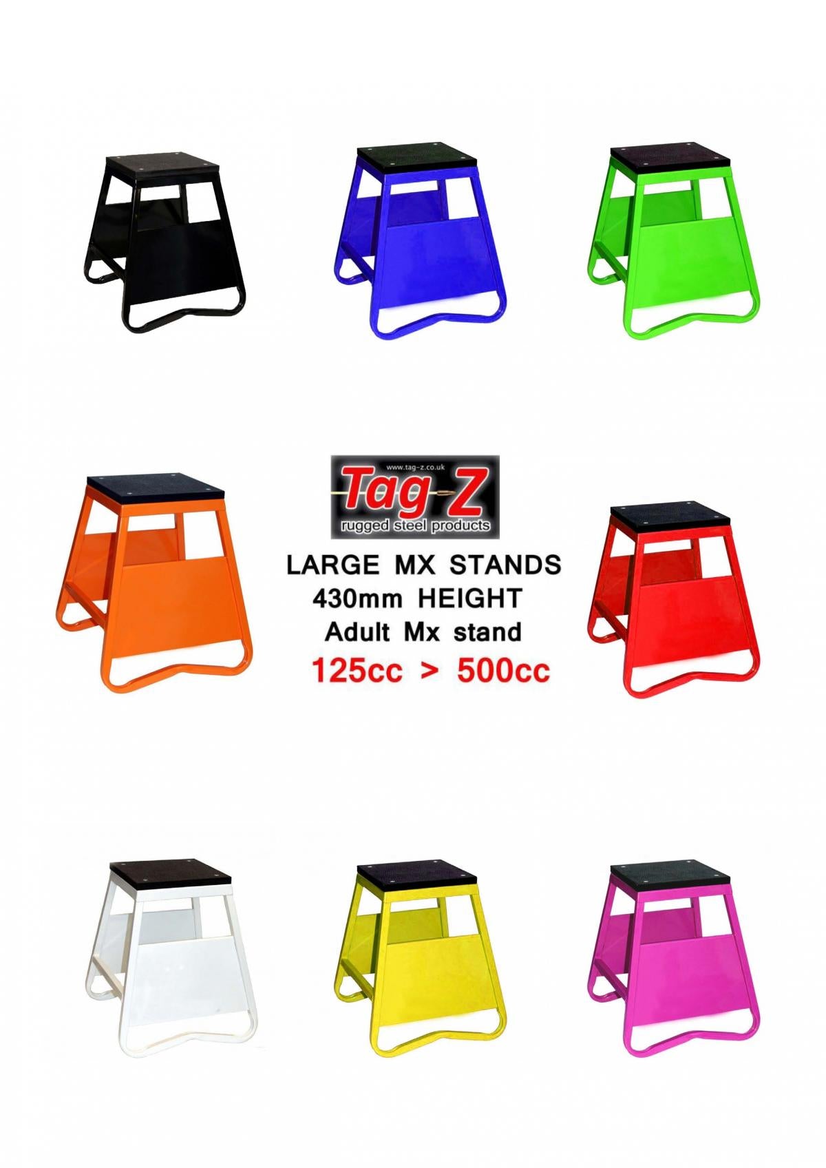 Tag-z Heavy Duty Steel Box Stand MX, Large / 430mm High MX Stand, This Stand Doesn't Come with the Moto Sticker Now
