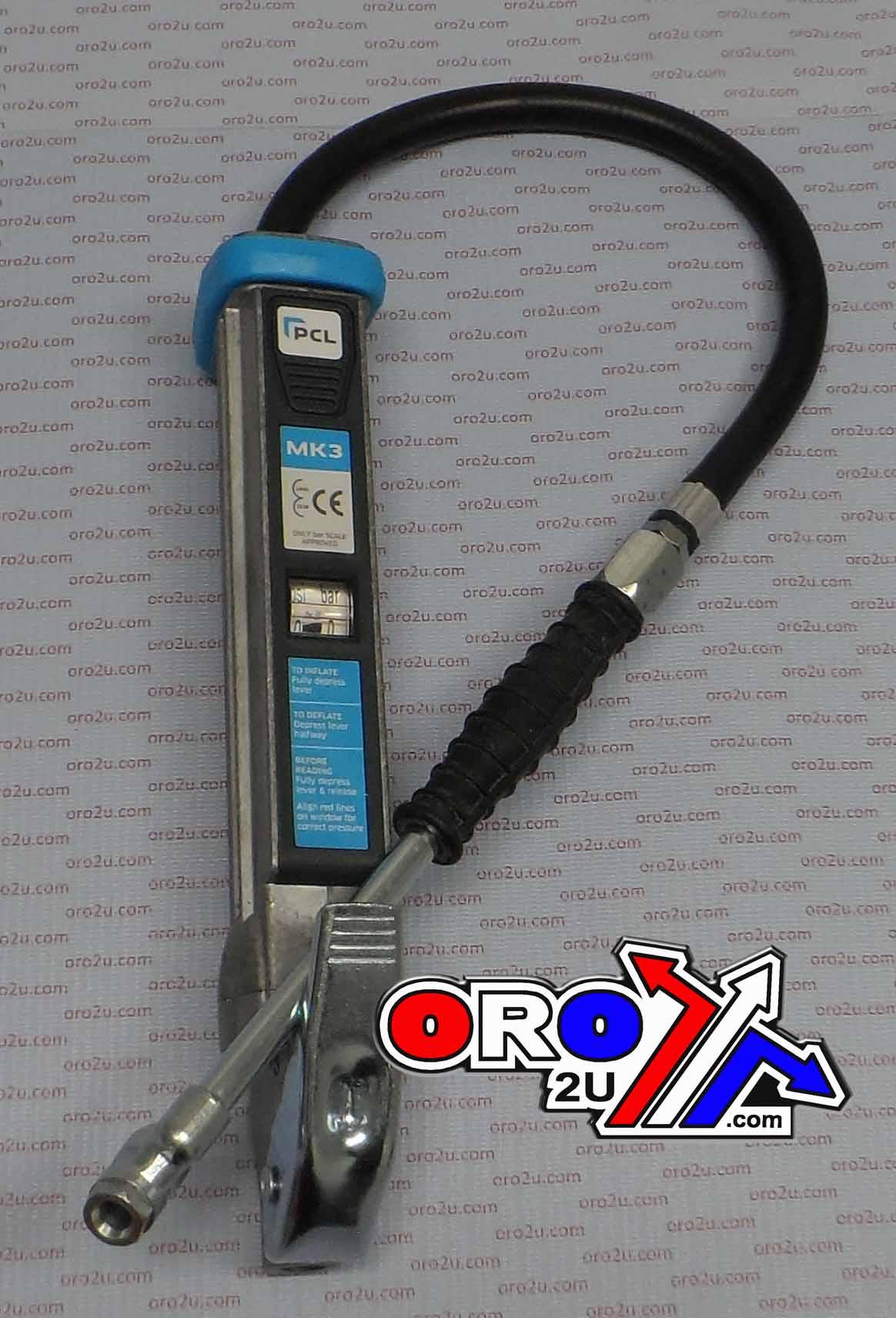 Dirt Racing Air Line Tyre Inflator + Gauge, 0 - 160psi High Quality