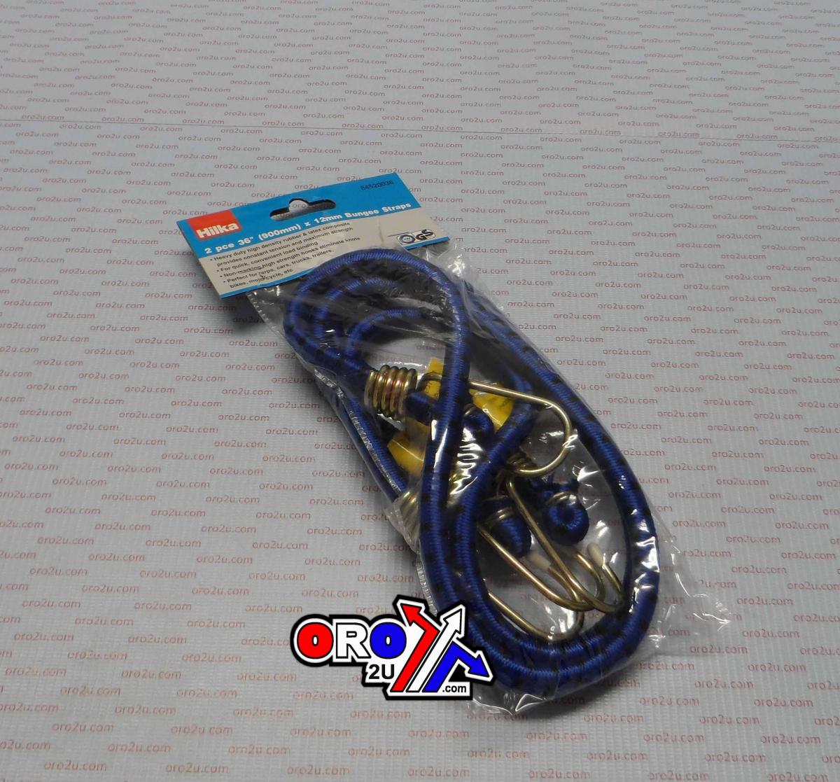 Hilka Tools 36'' Bungee Cord 12mm Pk/2, Heavy Duty Bungee Straps, 84520036