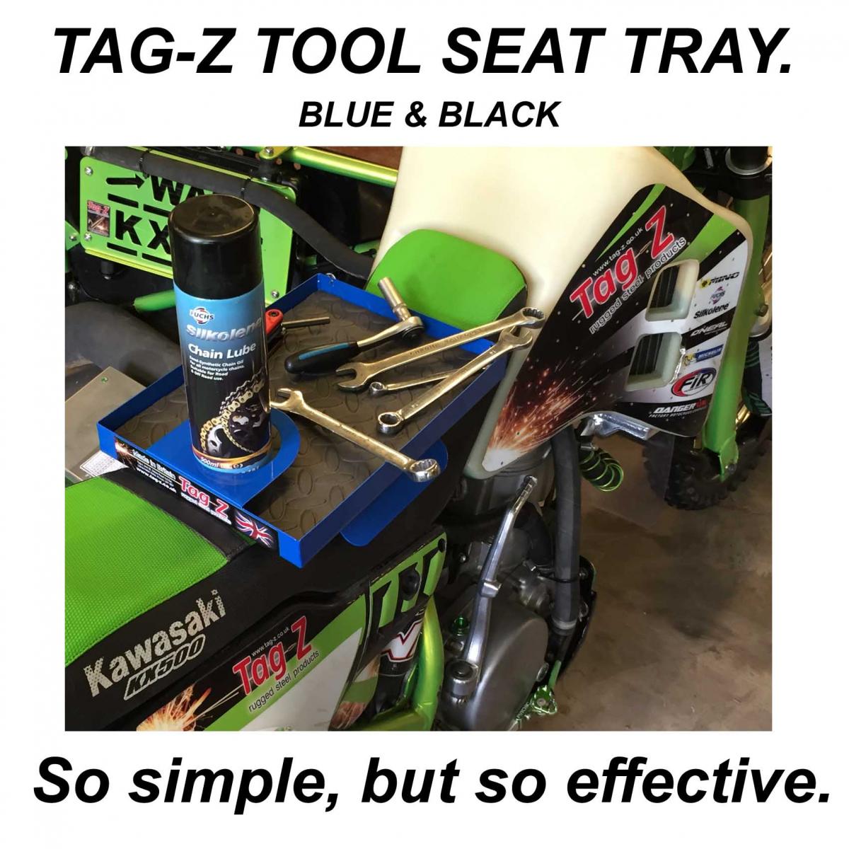 Tag-z Seat Mounted Tool Tray / Holder, Blue & Black
