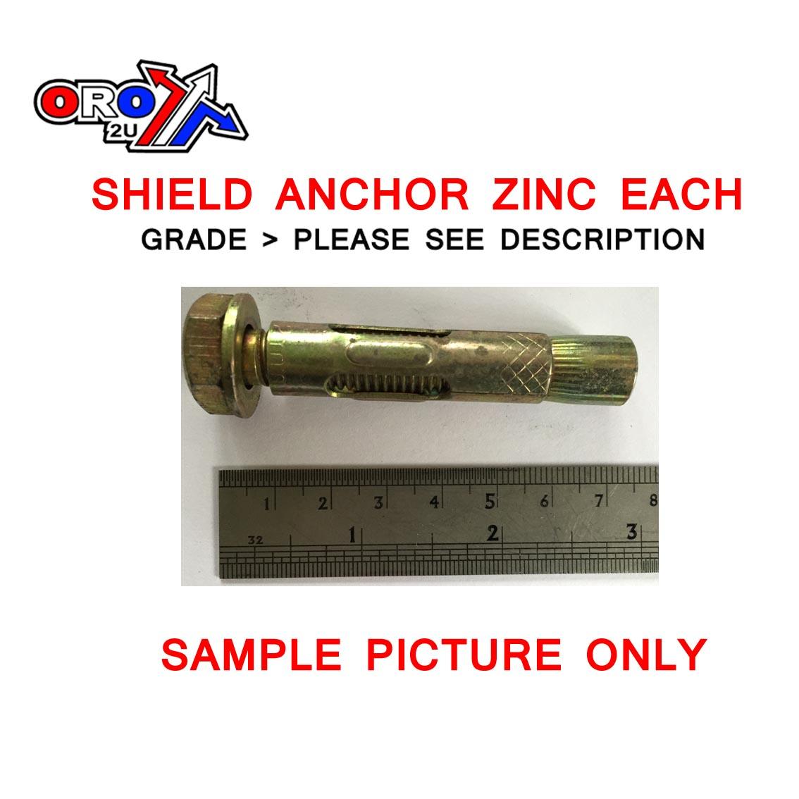 Tag-z M8 Shield Anchor Zinc Each